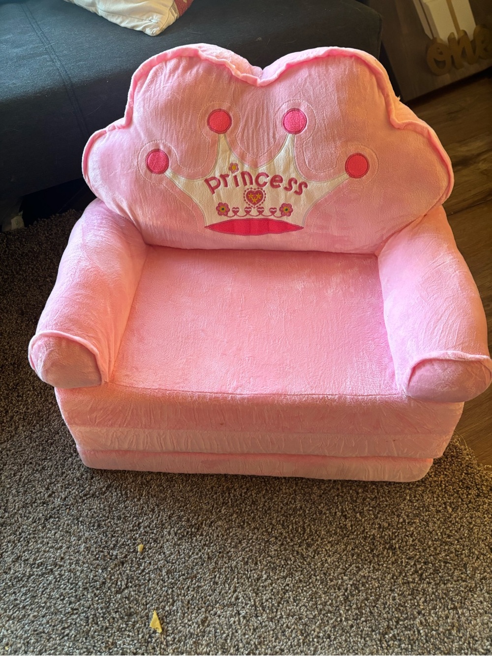 Pink Plush Princess Flip-Out Sofa